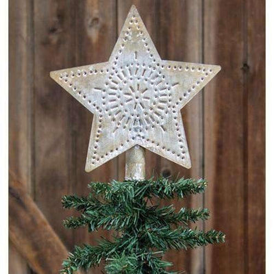 Whitewashed Star Tree Topper, 9