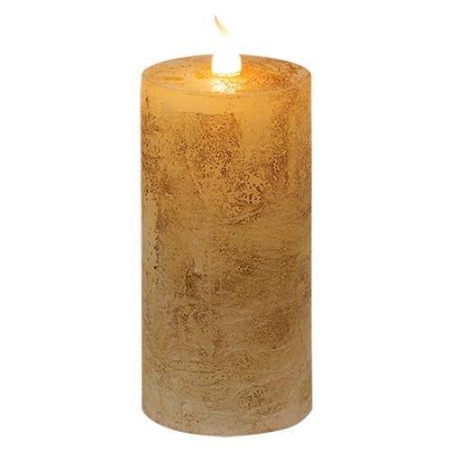 Grungy Tan LED Pillar Candle, 2" x 4" - The Fox Decor