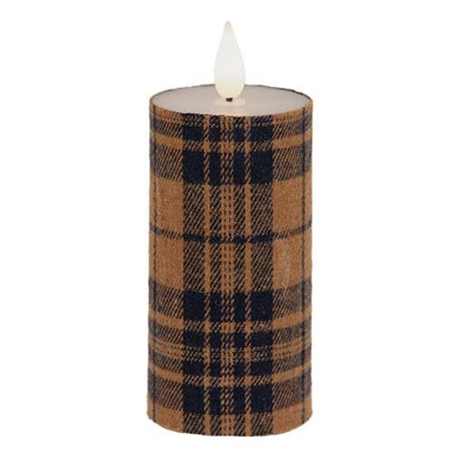 Fall Plaid Realistic Flame LED Votive, 4"