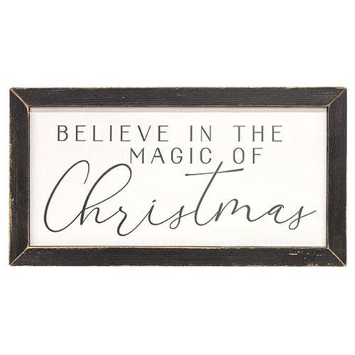 Believe in the Magic of Christmas Framed Sign, 12" x 24"