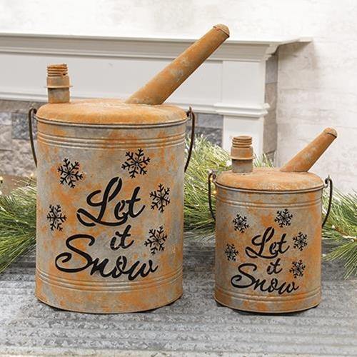 2/Set, Let It Snow Gas Cans - The Fox Decor