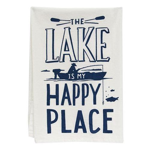 The Lake is My Happy Place Dish Towel