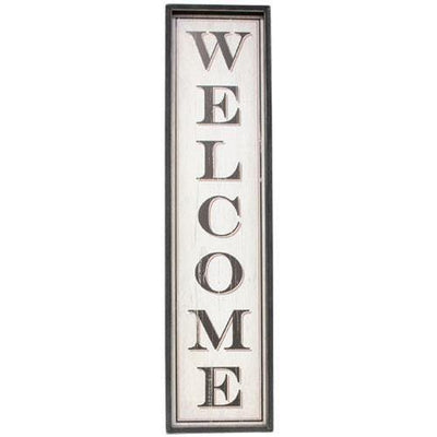 Vertical Welcome Framed Wall Sign, 12