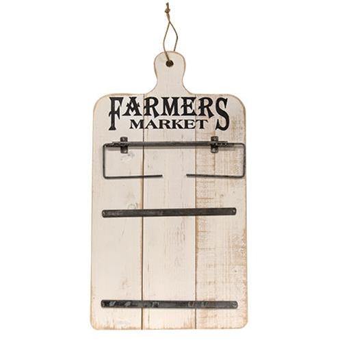Farmers Market Wooden Wall Piece with Metal Metal Arms - The Fox Decor