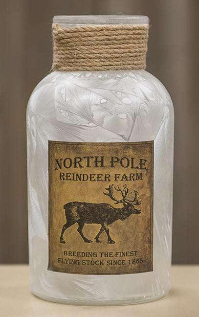 North Pole Frosted Bottle, 8x4 - The Fox Decor