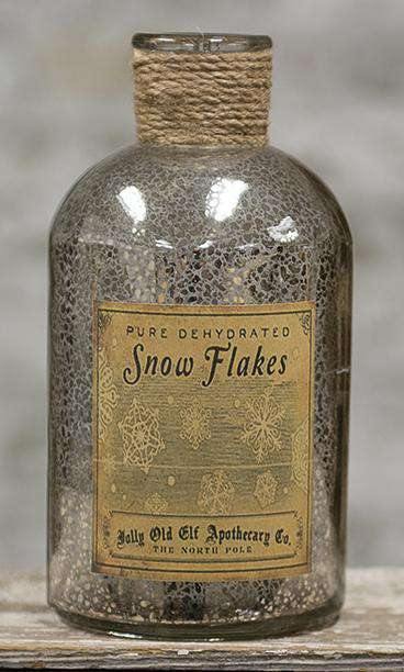 Snowflakes Silver Bottle, 8x4 - The Fox Decor