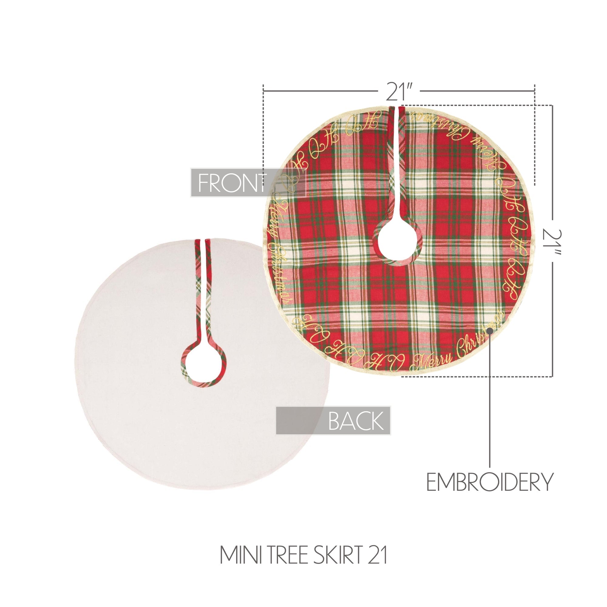 HO HO Holiday Mini Christmas Tree Skirt 21 VHC Brands