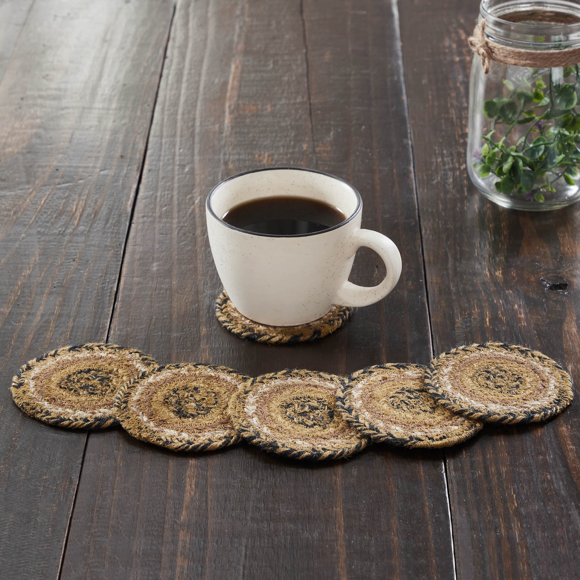 Kettle Grove Jute Coaster Set of 6 VHC Brands