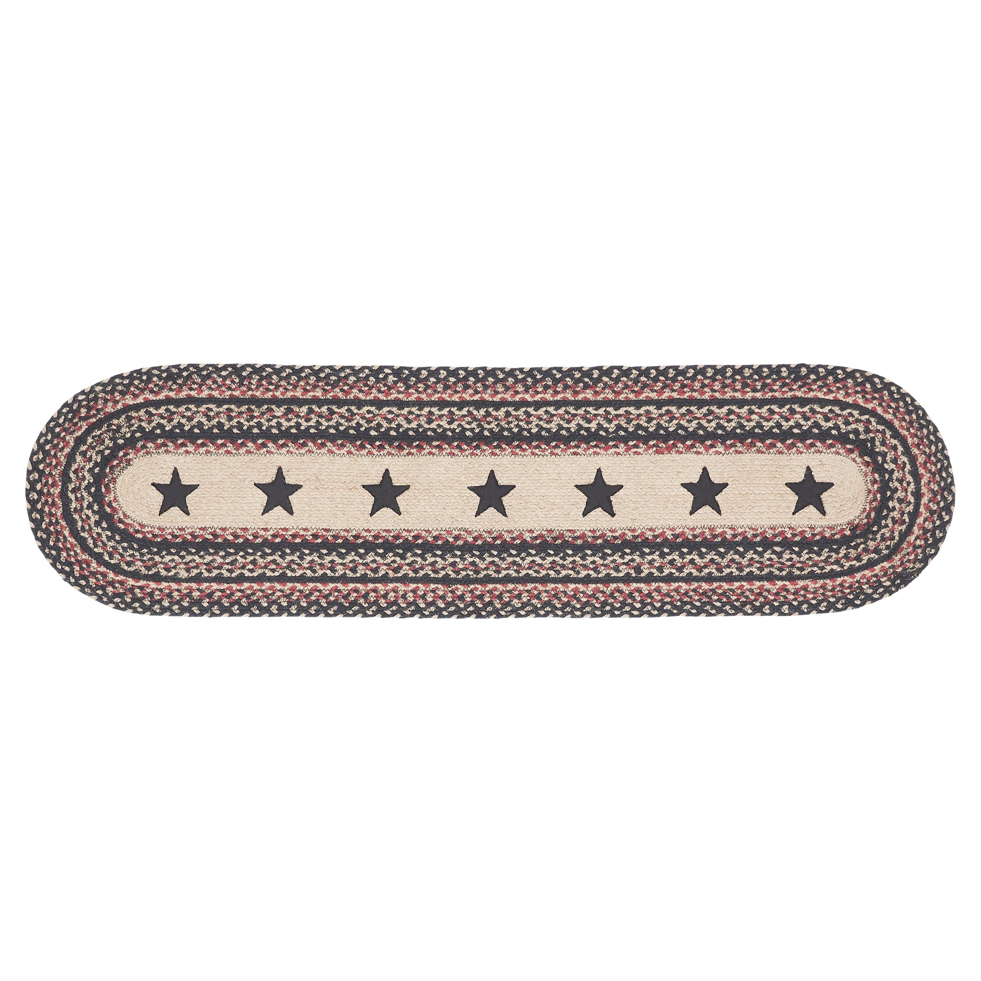 Colonial Star Jute Braided Oval Runner 13x48 VHC Brands
