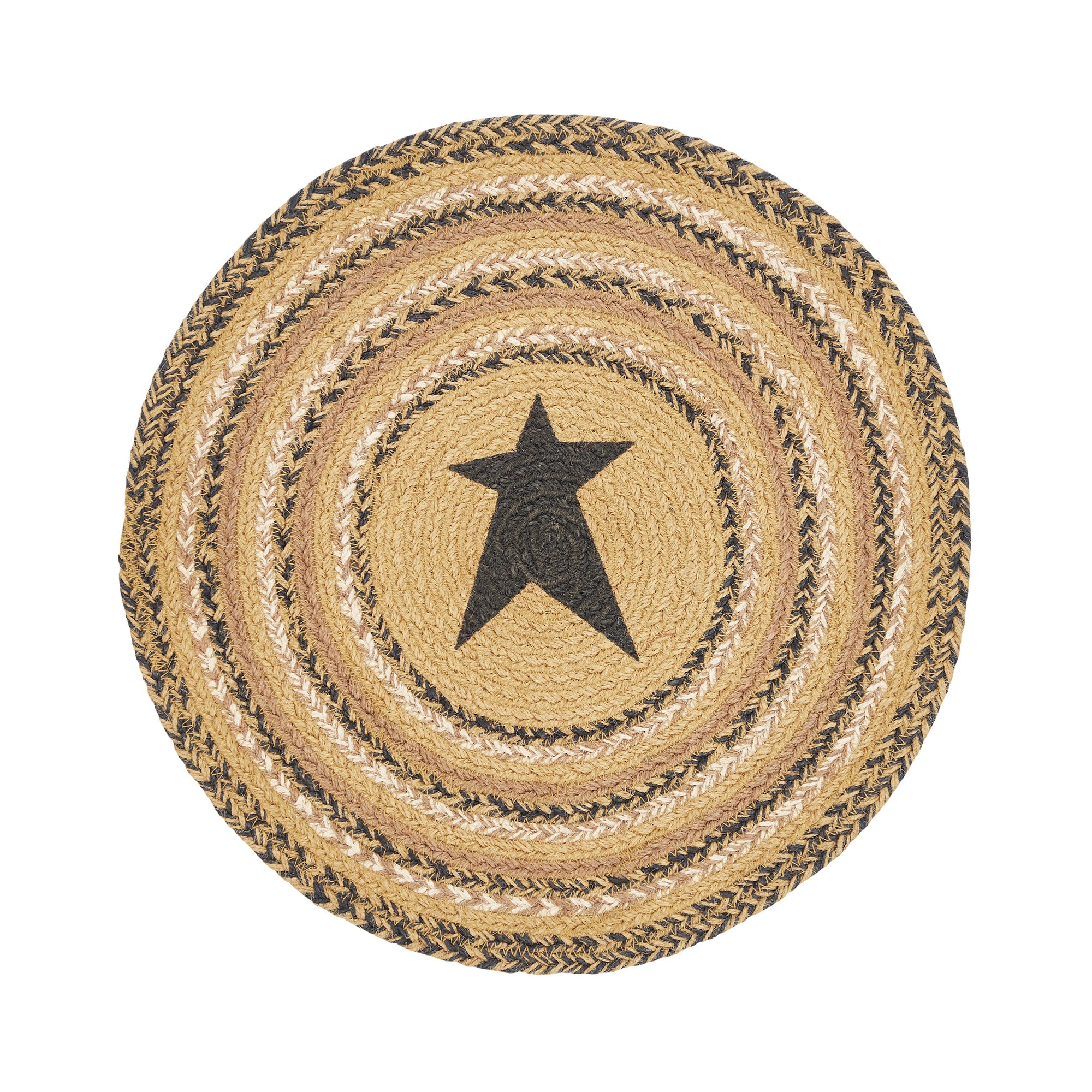 Kettle Grove Jute Braided Trivet Stencil Star 15" VHC Brands