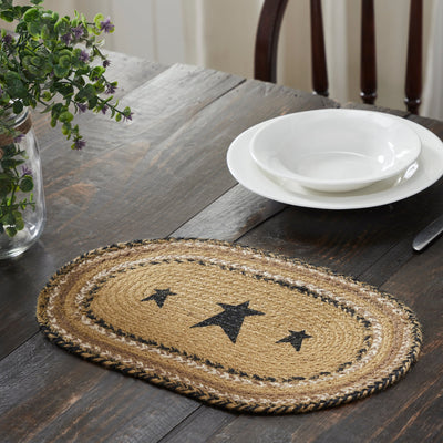 Kettle Grove Jute Braided Placemat Stencil Stars 10