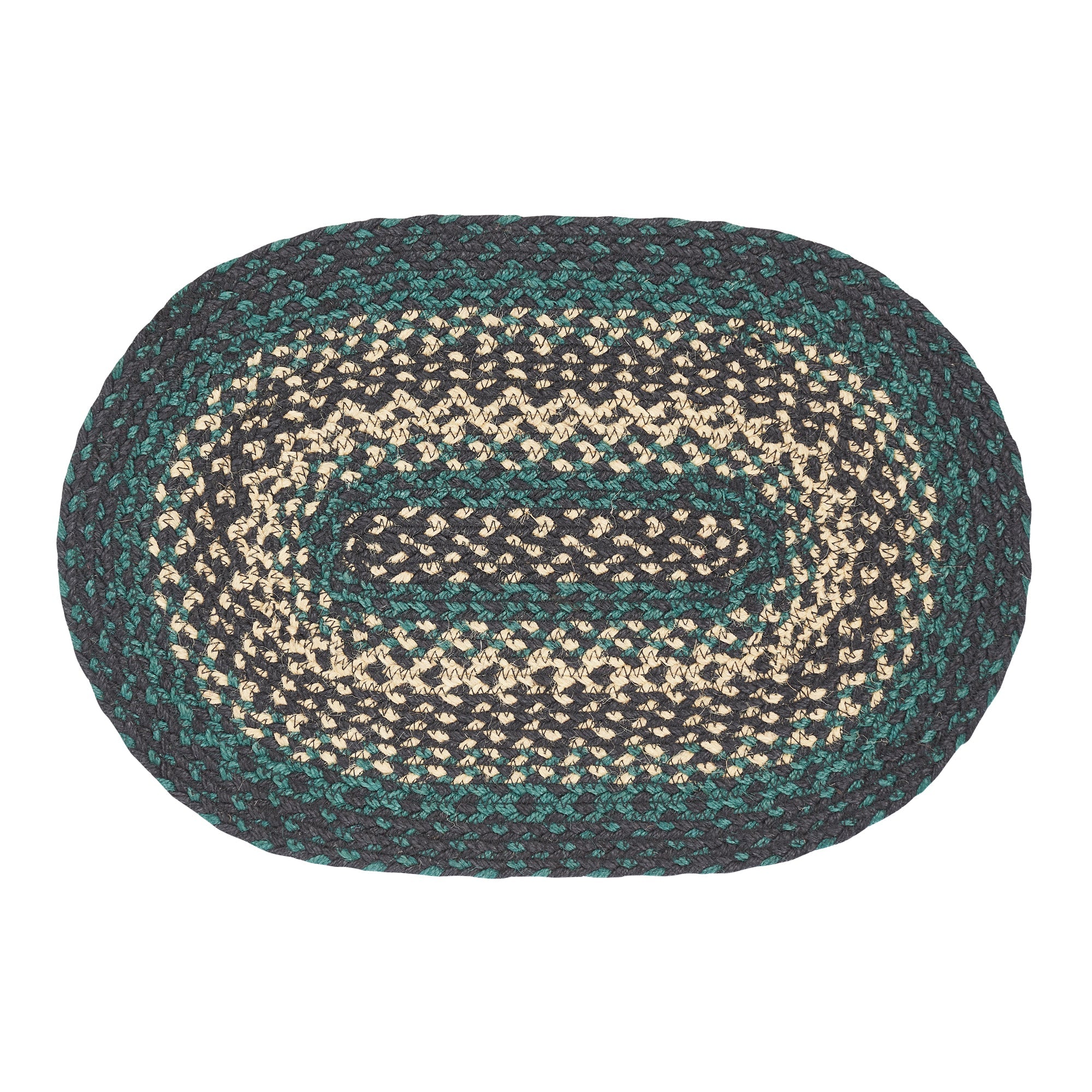 Pine Grove Jute Braided Oval Placemat 12"x18" VHC Brands