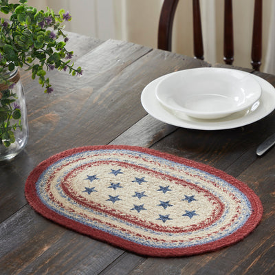 Celebration Jute Braided Oval Placemat 10x15 VHC Brands