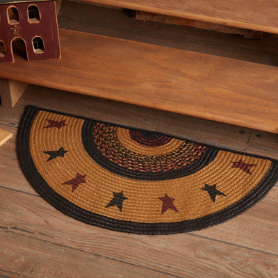 Heritage Farms Star Jute Braided Rug Half Circle 16.5