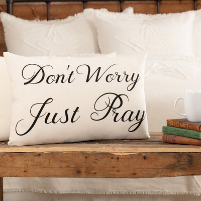 Casement Natural Don't Worry Just Pray Pillow 14x22 VHC Brands