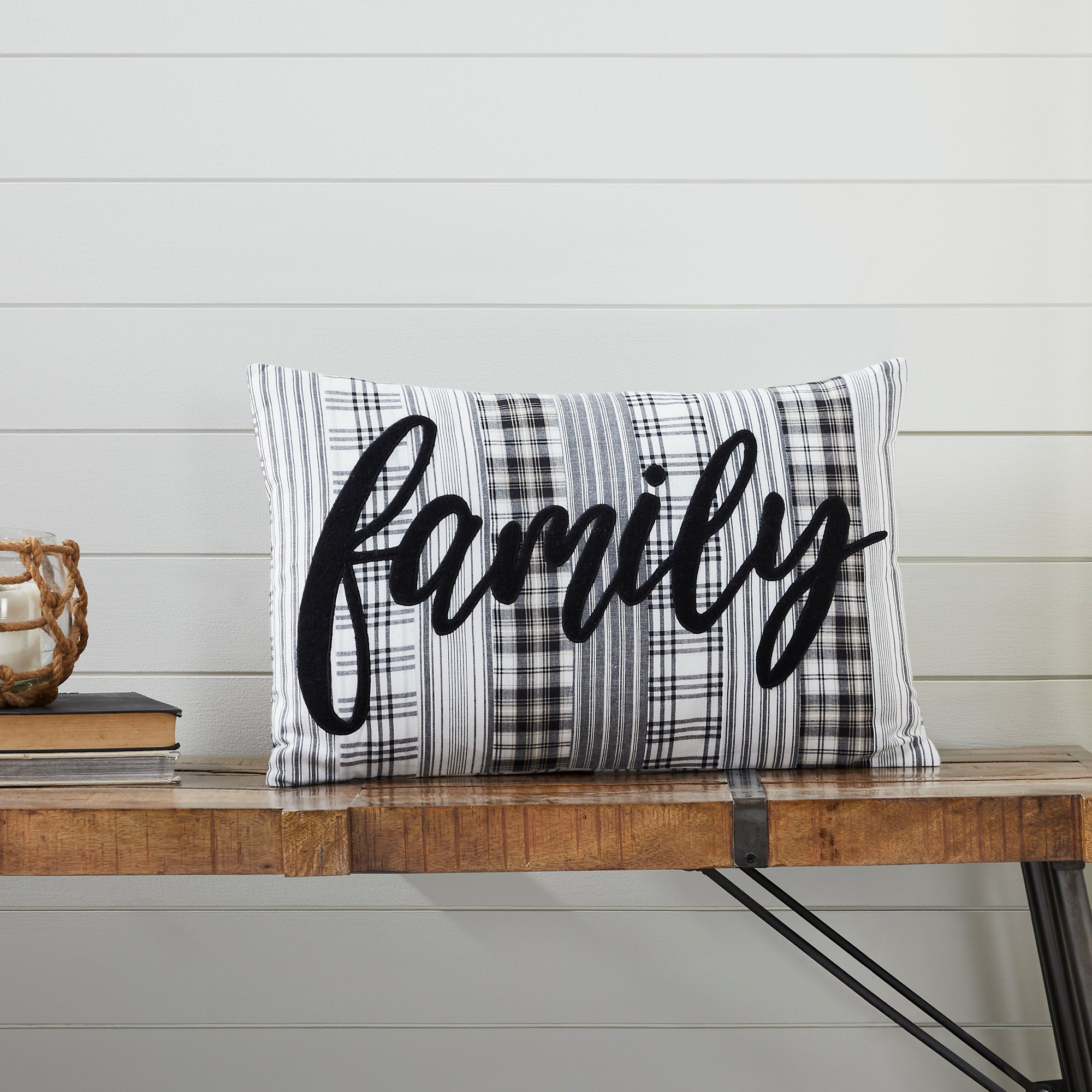 Sawyer Mill Black Family Pillow Cover 14x22 VHC Brands