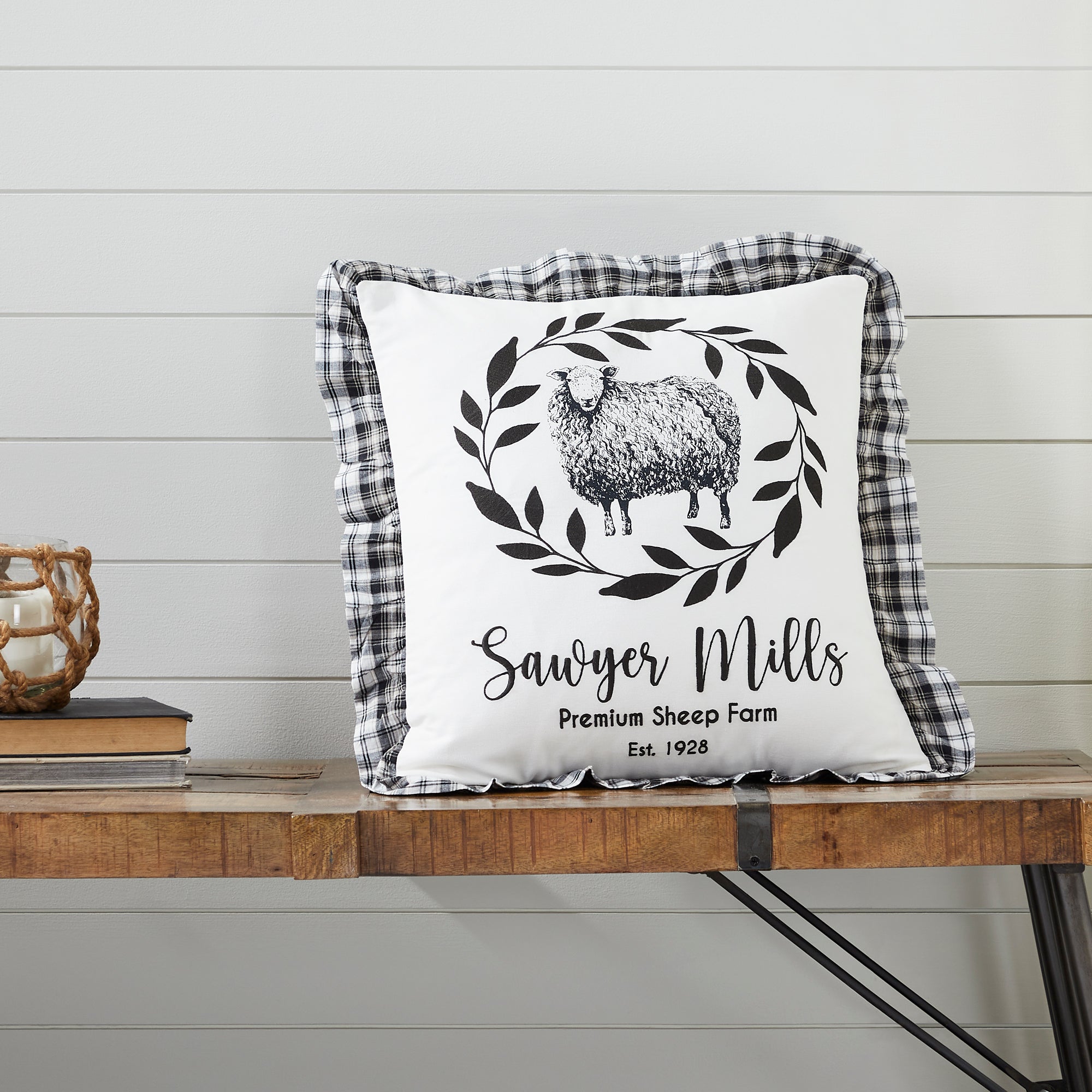 Sawyer Mill Black Sheep Pillow 18x18 14x22 VHC Brands