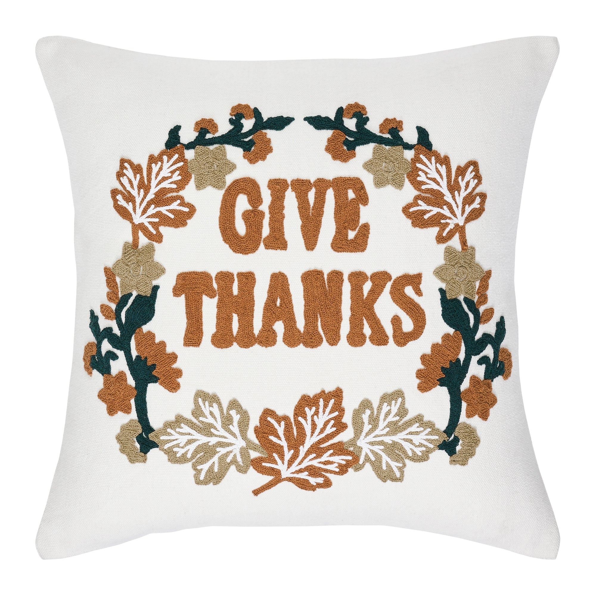 Wheat Plaid Give Thanks Pillow 18x18 VHC Brands