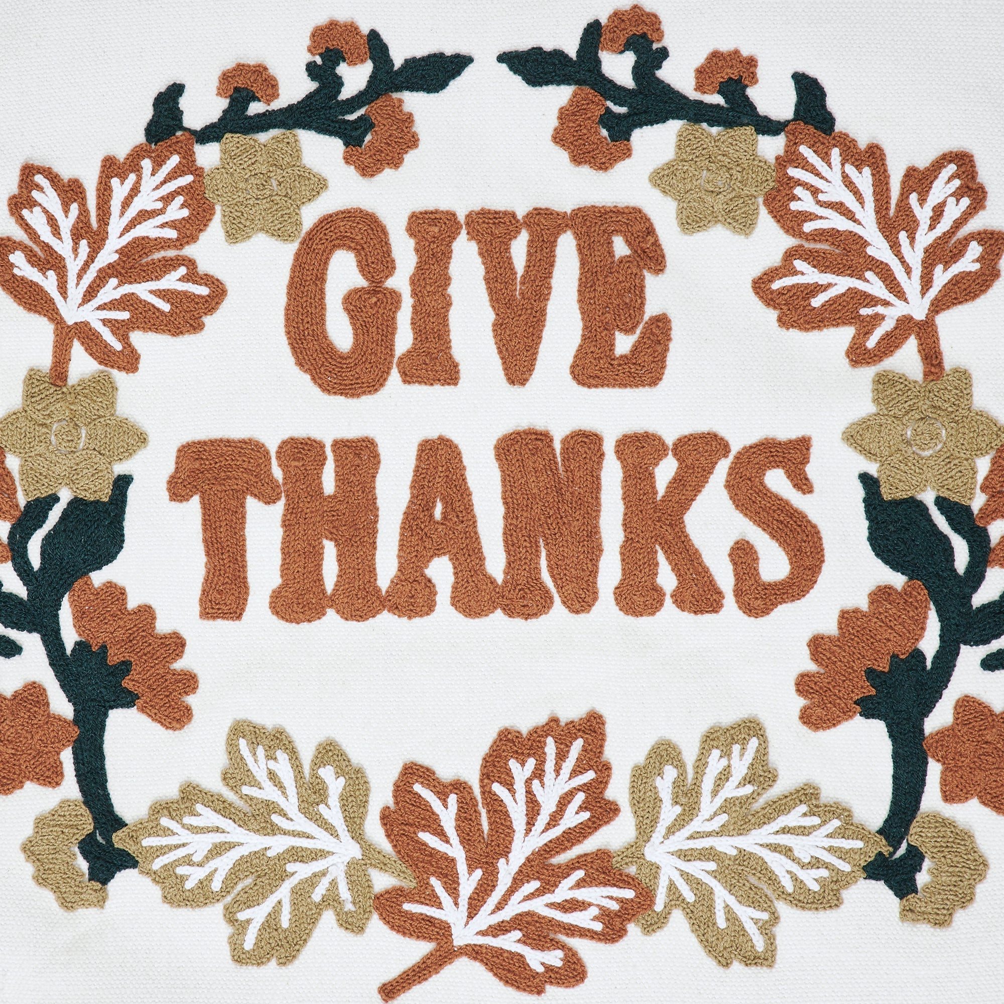 Wheat Plaid Give Thanks Pillow 18x18 VHC Brands