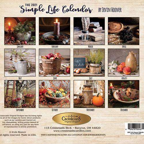 2021 The Simple Life Wall Calendar - The Fox Decor