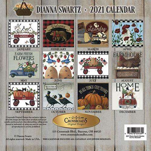 2021 Dianna Swartz Wall Calendar - The Fox Decor