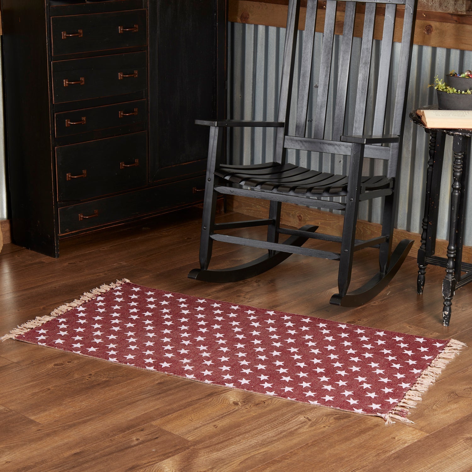 Multi Star Red Cotton Rug Rect 27x48 VHC Brands