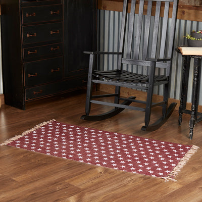 Multi Star Red Cotton Rug Rect 27x48 VHC Brands