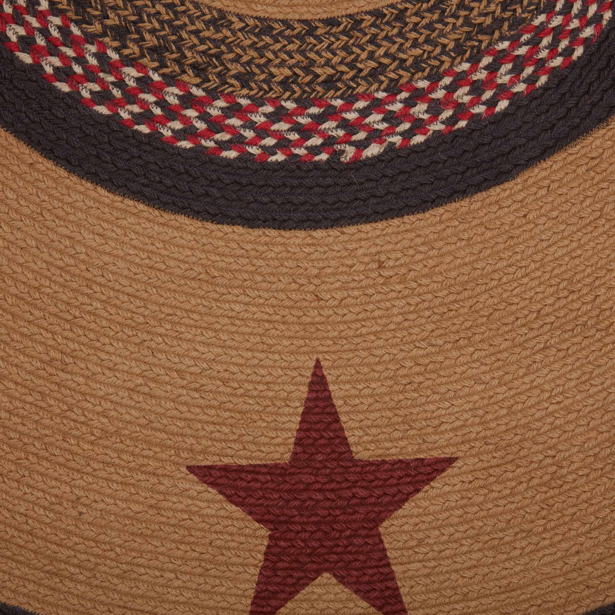 Landon Jute Braided Rug Oval Stencil Stars VHC Brands