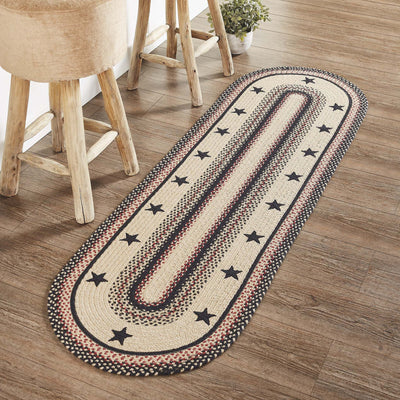 Colonial Star Jute Braided Rug/Runner Oval with Rug Pad 22