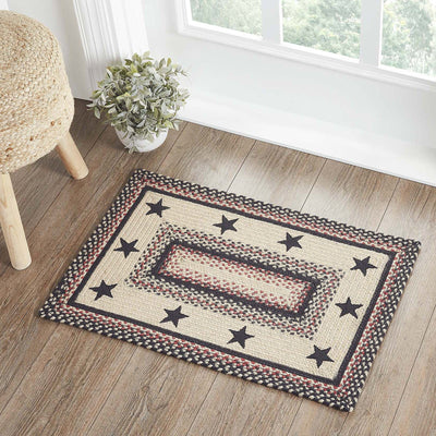 Colonial Star Jute Braided Rug Rect with Rug Pad 20