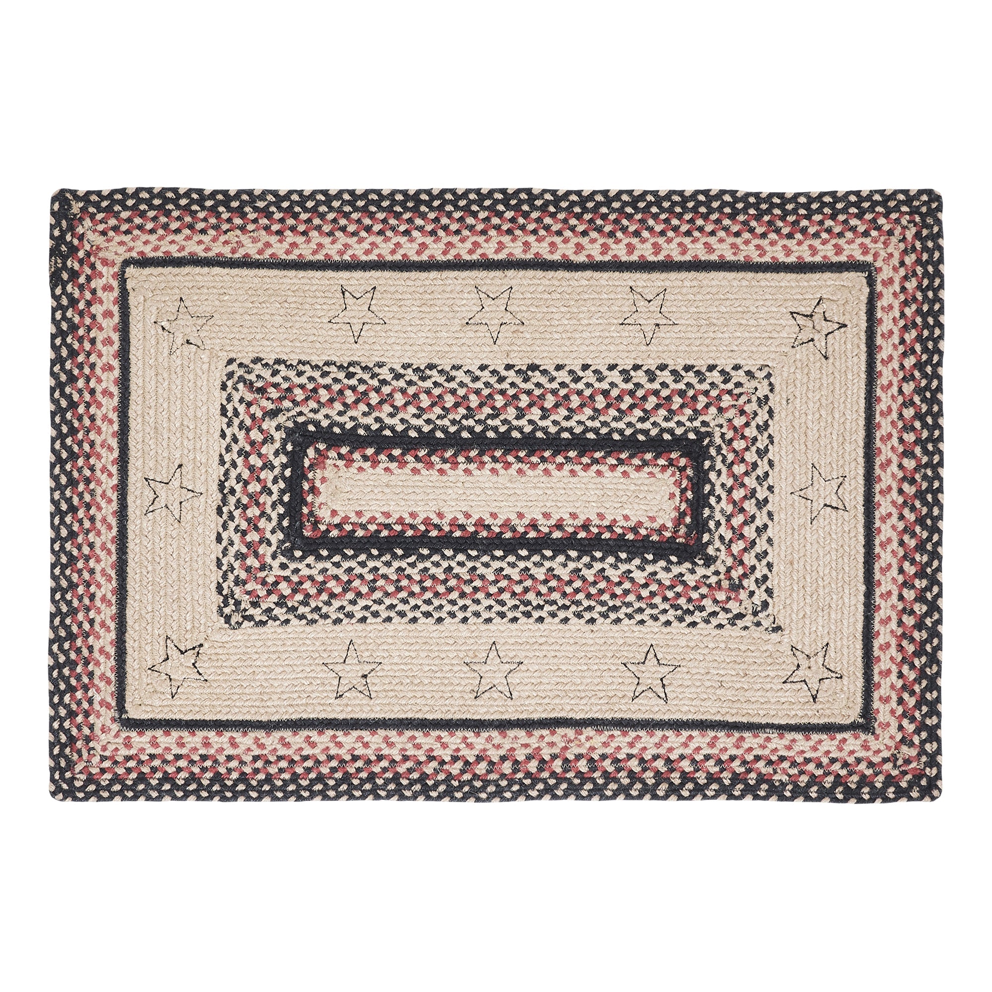 Colonial Star Jute Braided Rug Rect. with Rug Pad 2'x3' VHC Brands