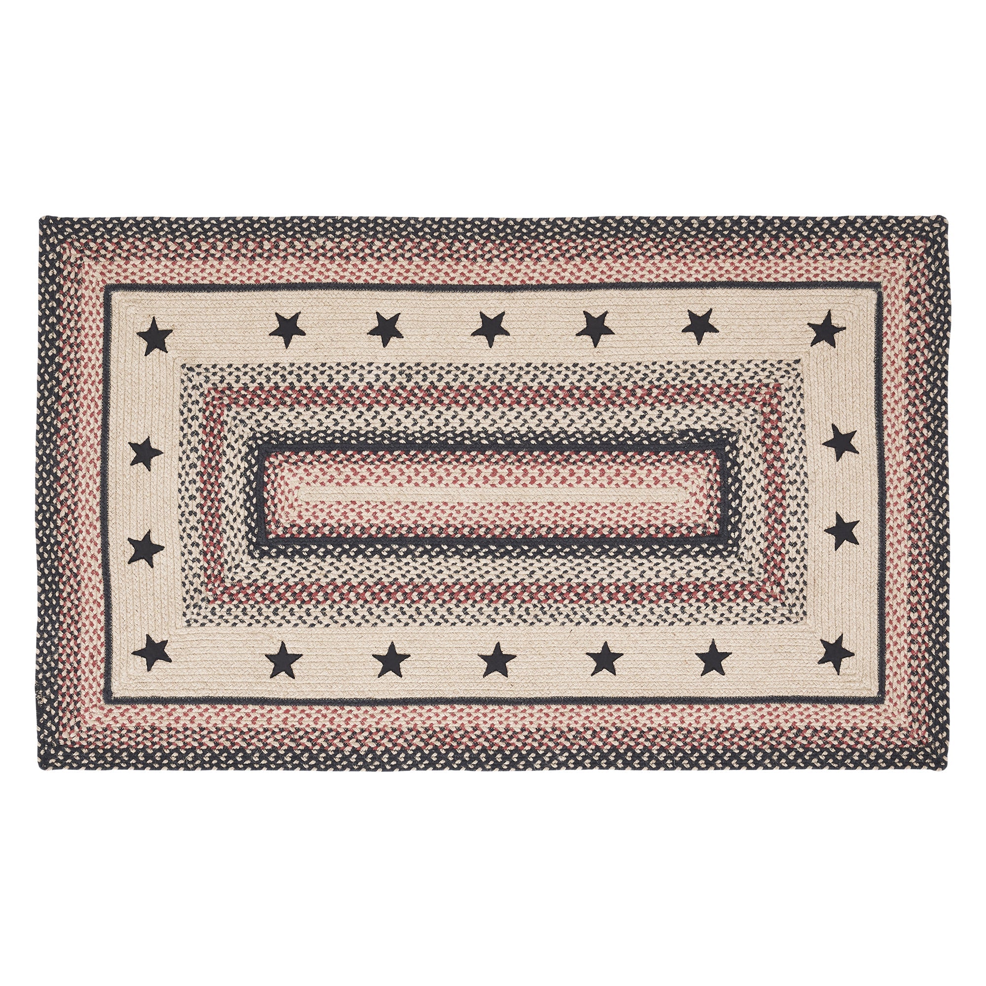 Colonial Star Jute Braided Rug Rect. with Rug Pad 3'x5' VHC Brands