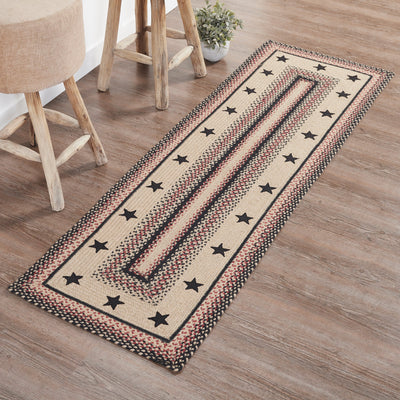 Colonial Star Jute Braided Rug/Runner Rect. with Rug Pad 2'x6.5' VHC Brands