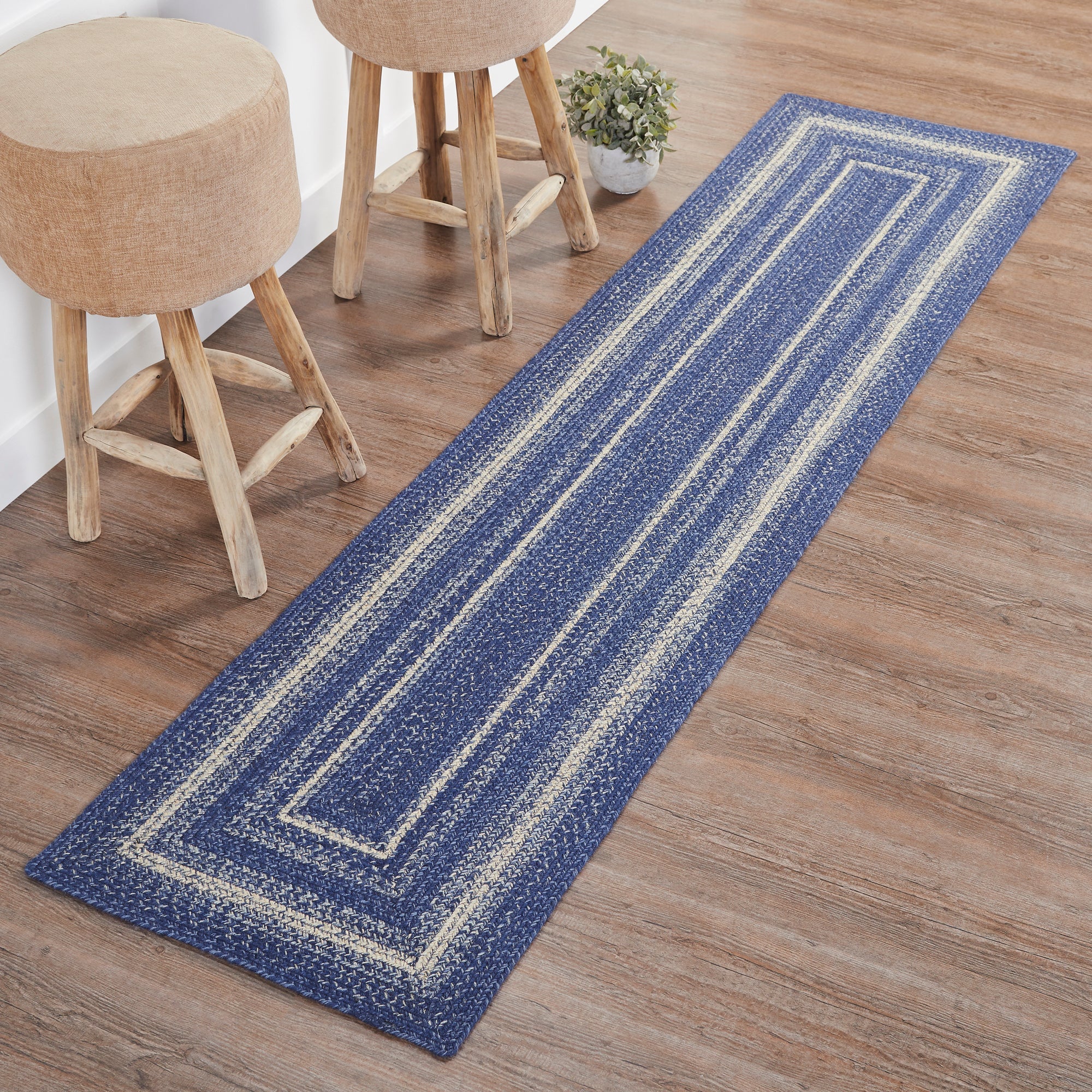 Great Falls Jute Braided Rug/Runner Rect. with Rug Pad 2'x8' VHC Brands