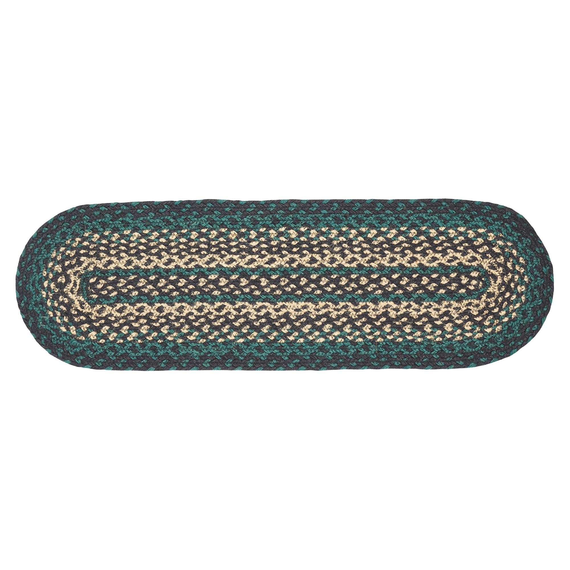 Pine Grove Jute Braided Stair Tread Oval Latex 8.5"x27" VHC Brands