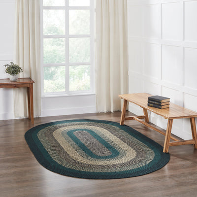 Pine Grove Jute Braided Rug Oval with Rug Pad 5'x8' VHC Brands