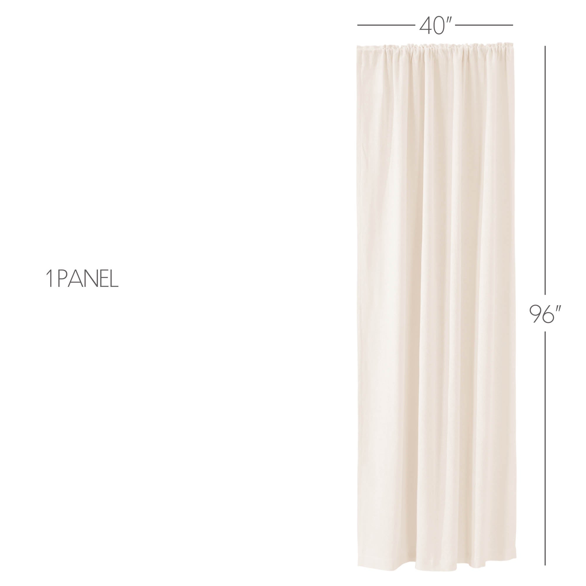 Simple Life Flax Antique White Panel Curtain 96"x40" VHC Brands