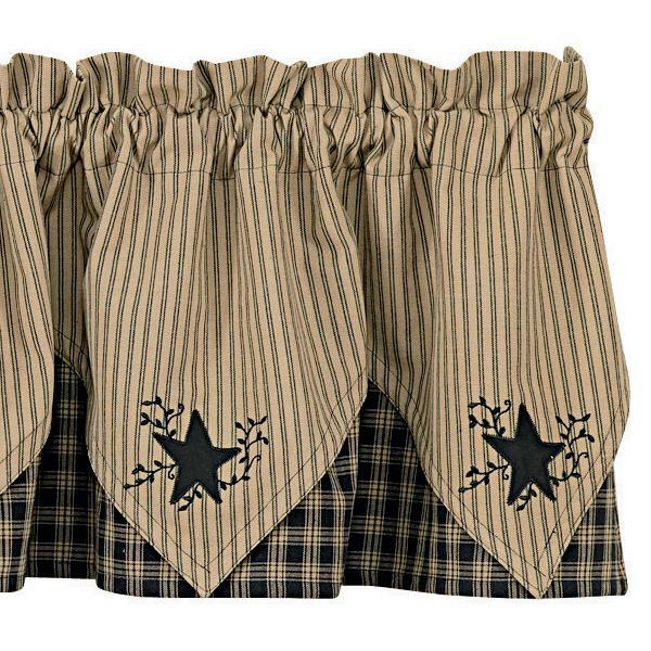 Sturbridge Black Star Valance - Point Park Designs