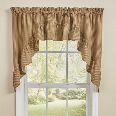 Sturbridge Ticking Ruffle Swags - Black 72x36 Park Designs