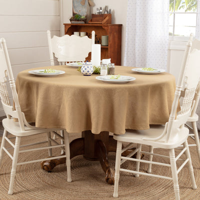 Burlap Natural Table Cloth 70 Round VHC Brands