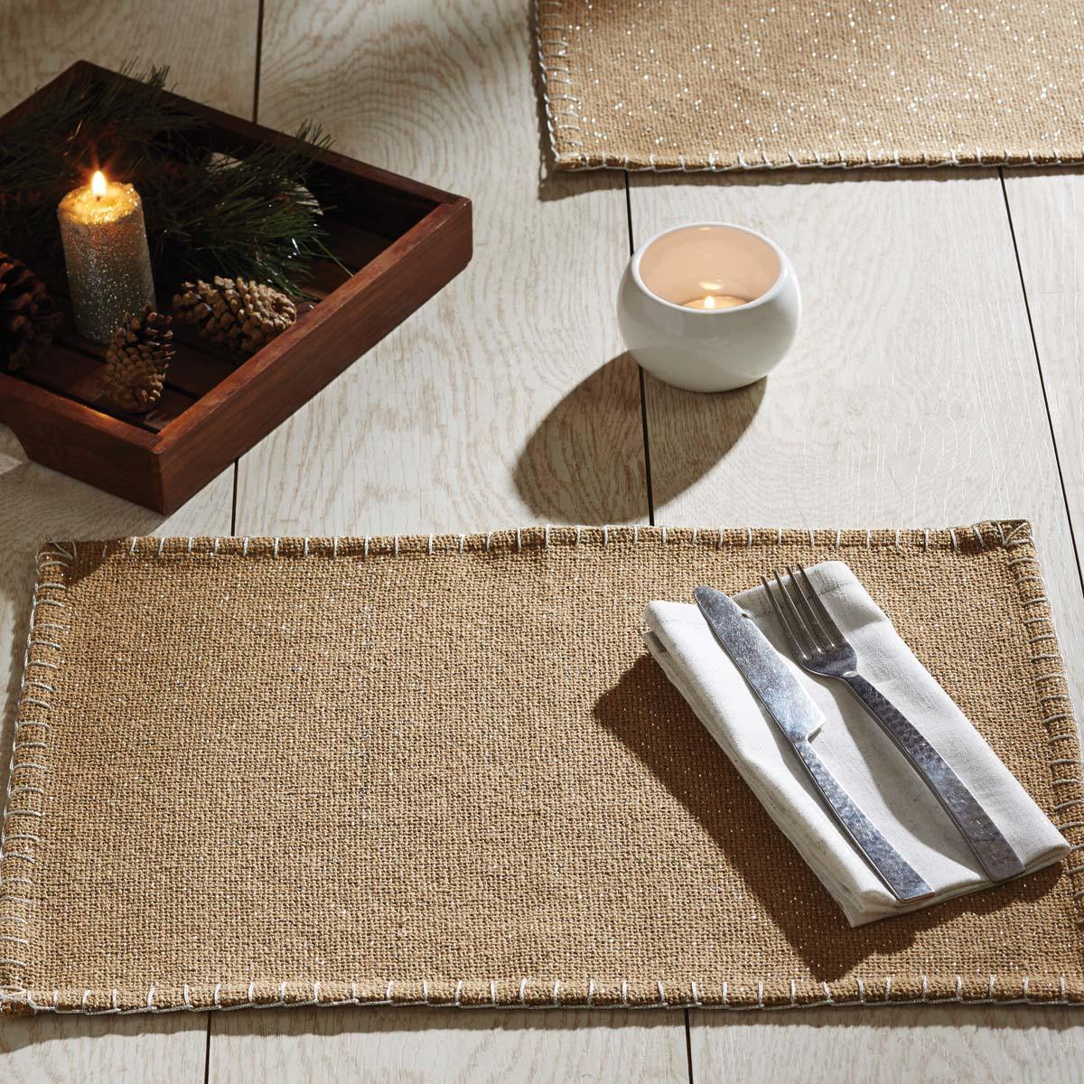 Nowell Natural Placemat Set of 6 VHC Brands - The Fox Decor