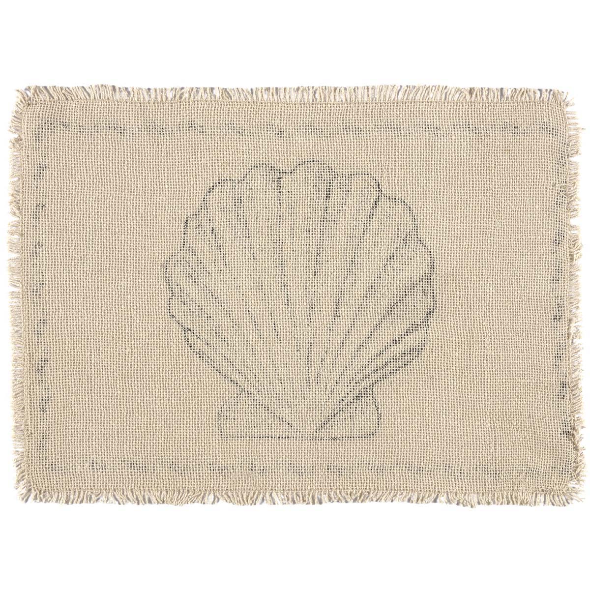 Sandy Creme Burlap Placemat Set of 6 12x18 VHC Brands