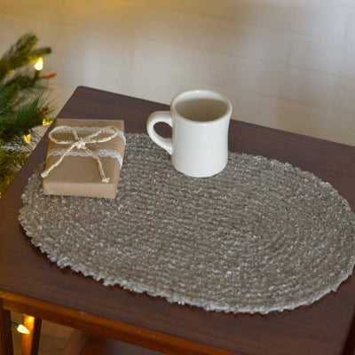 Dyani Silver Jute Braided Placemat Set of 6 VHC Brands