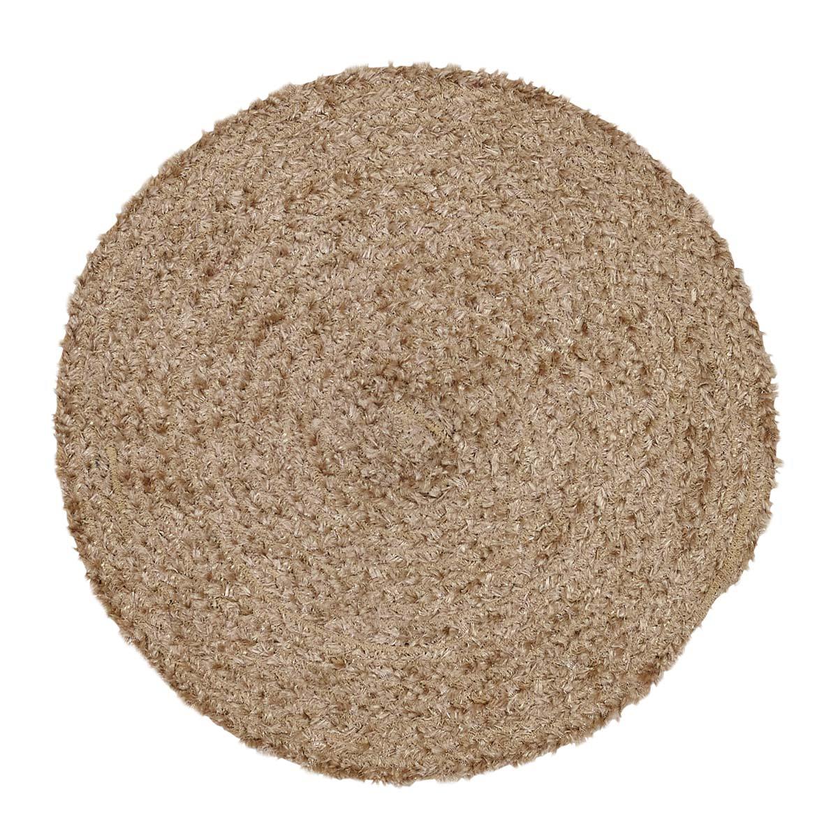 Dyani Champagne 13" Jute Braided Tablemat Set of 6 VHC Brands - The Fox Decor