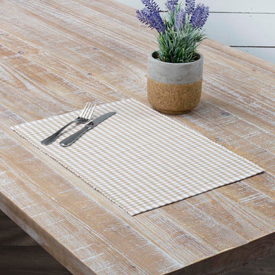 Tara Taupe Ribbed Placemat Set of 6 12x18 VHC Brands