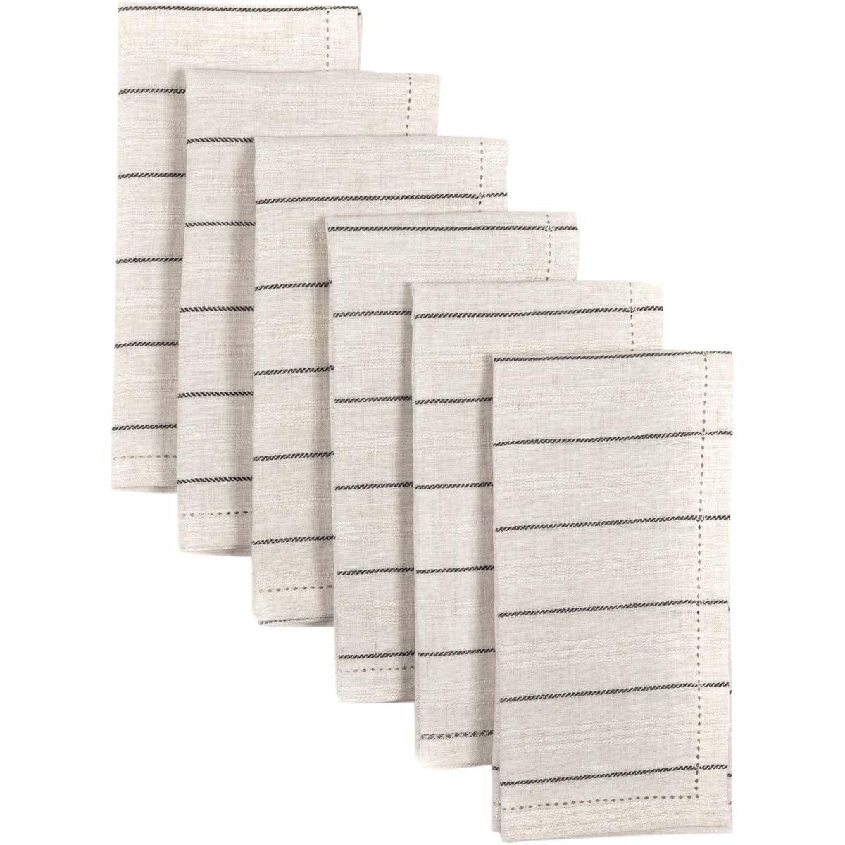 Charley Black Napkin Set of 6 18x18 VHC Brand