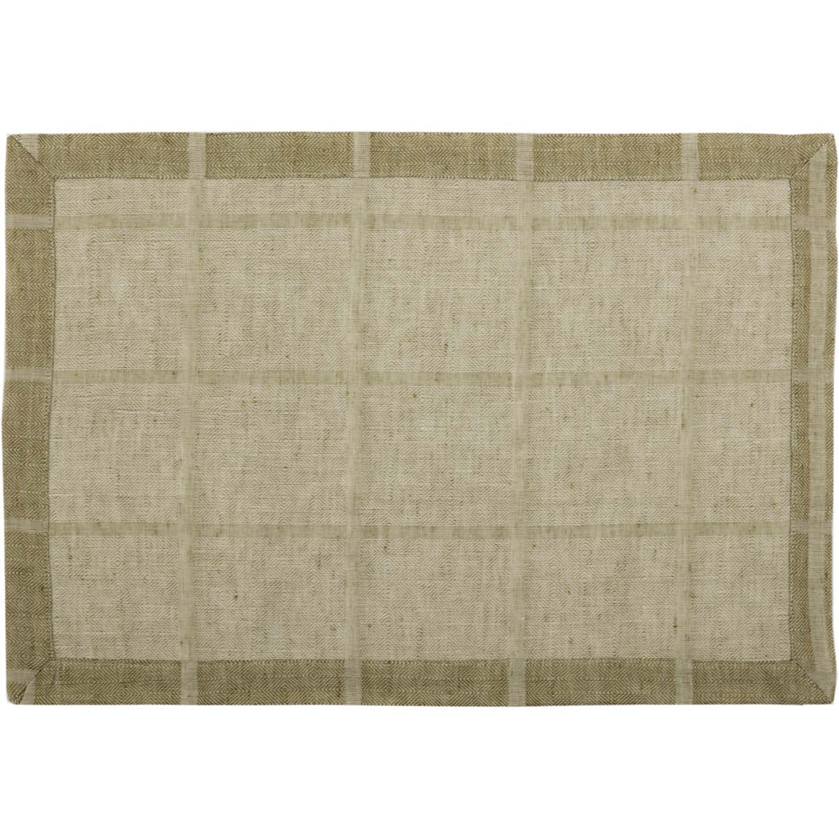 Julie Olive Plaid Placemat Set of 6 12x18 VHC Brand