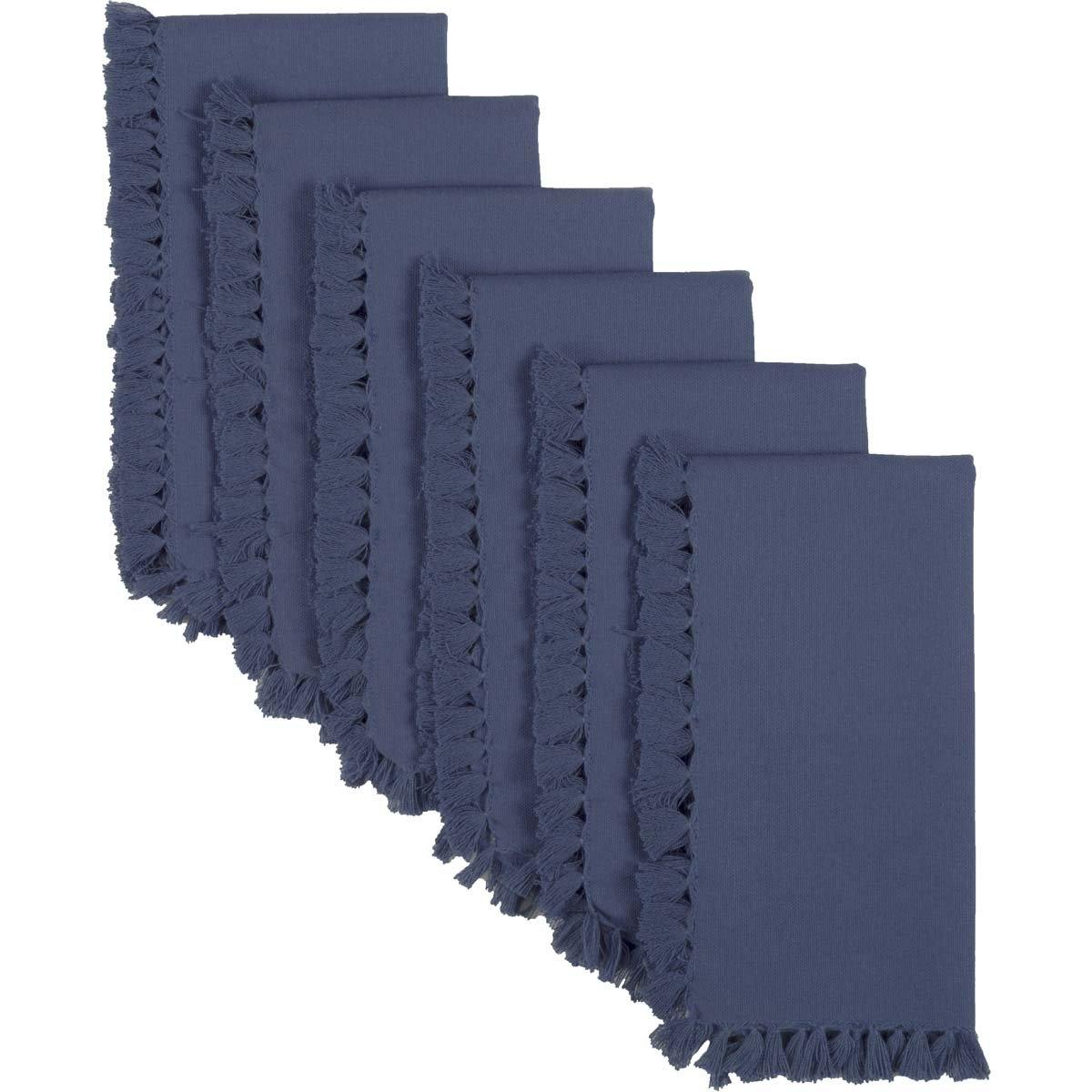 Cassidy Navy Napkin Set of 6 VHC Brands - The Fox Decor