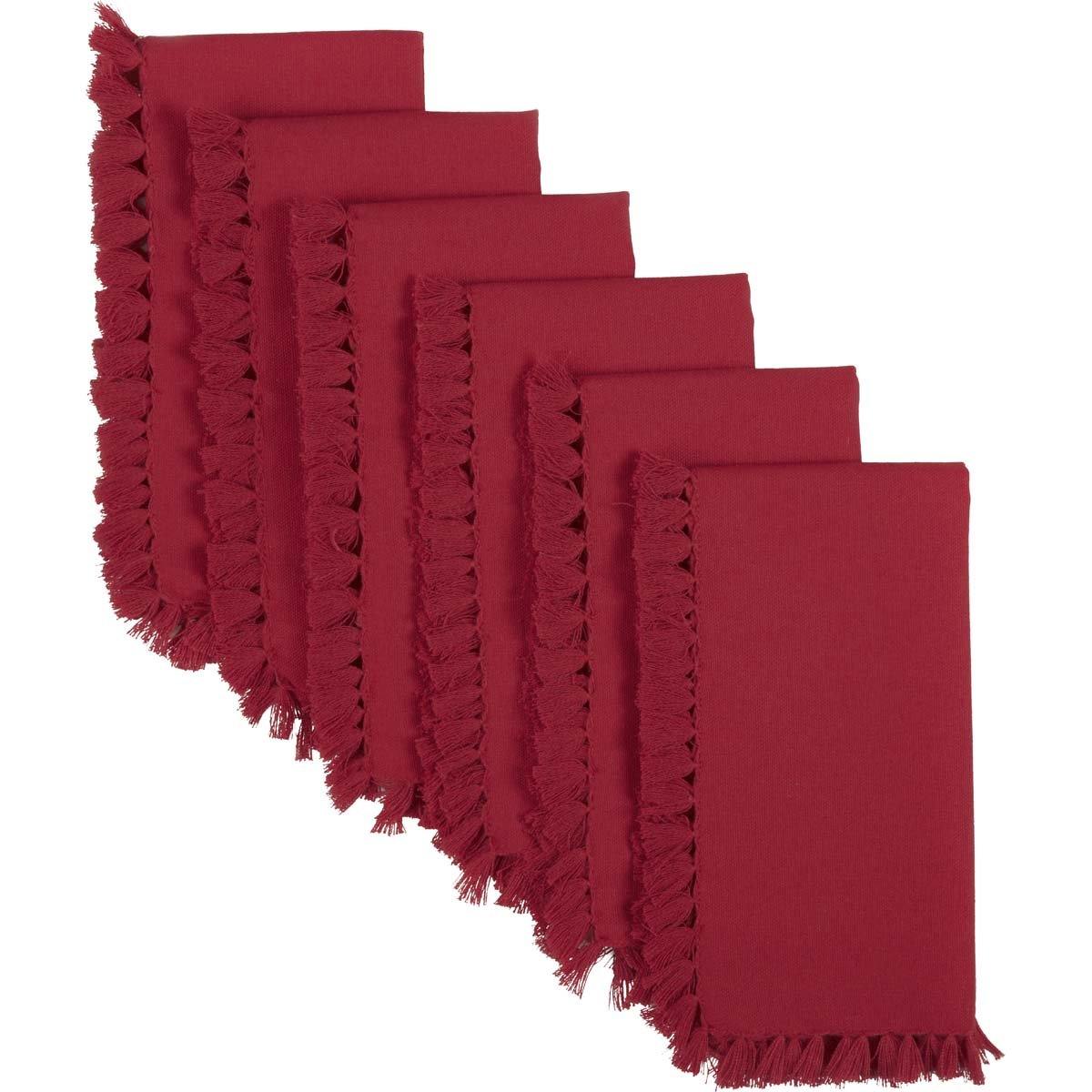 Cassidy Red Napkin Set of 6 VHC Brands - The Fox Decor