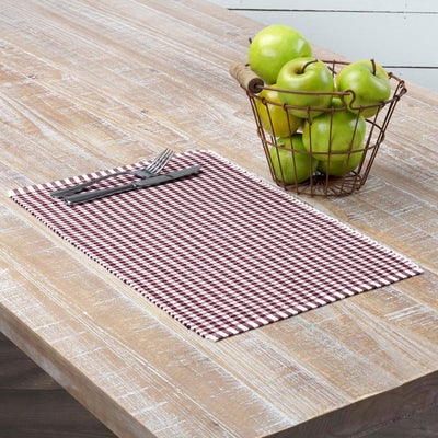 Tara Burgundy Ribbed Placemat Set of 6 VHC Brands